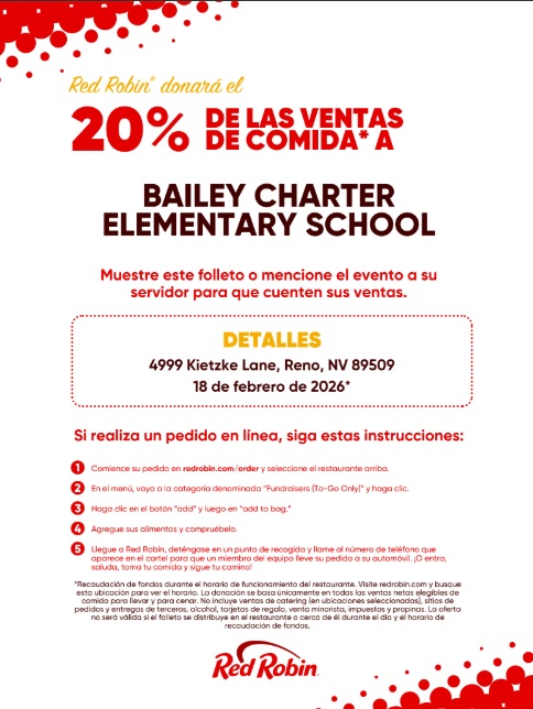 Red Robin Fundraiser: TODAY! Wednesday, 2/25/26